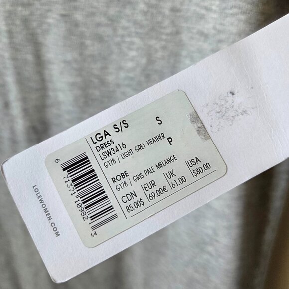 NWT LOLE GREY HEATHERED CUFFED SLEEVES T SHIRT DRESS SIZE SMALL - Picture 14 of 16